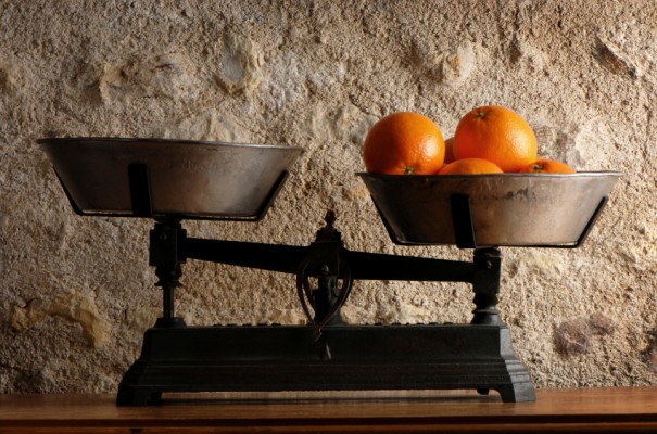 Old balance and oranges
