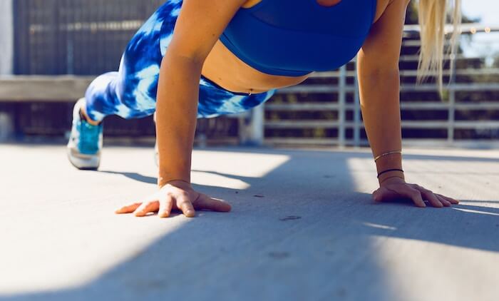 woman push ups self-care ideas