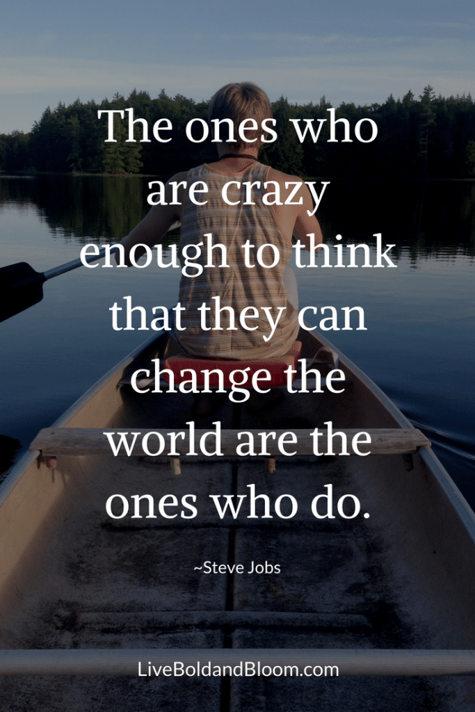 Man in canoe, confidence quotes Steve jobs