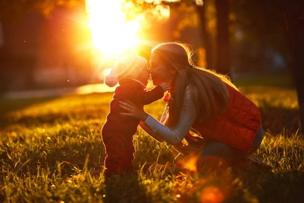 mom and child outside, intuitive empath