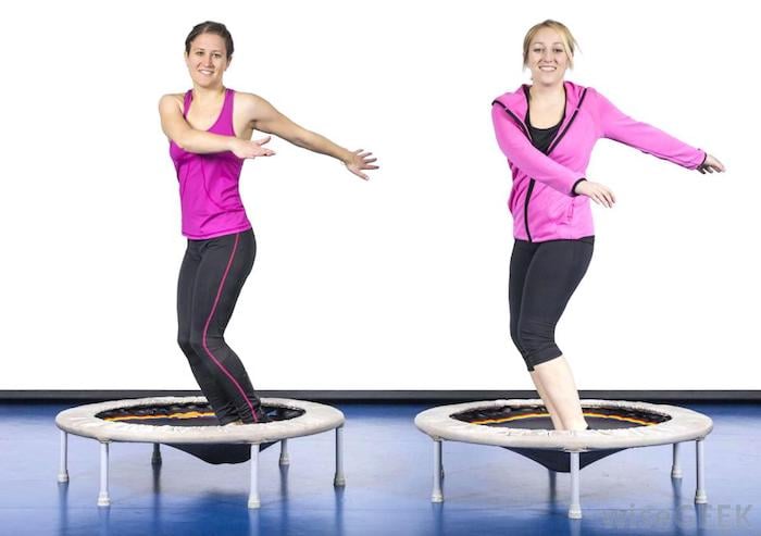 Rebounding Exercise Mini Trampoline, Bounce Jog Walk Workout