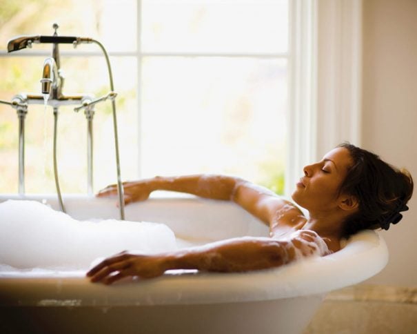 woman bathing, how to be happy again