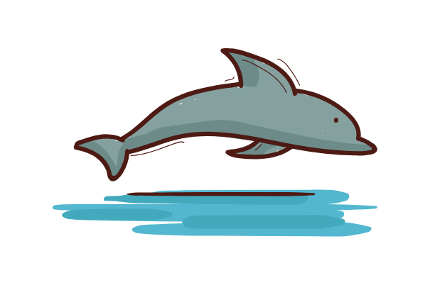 dolphin, easy things to draw