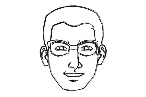 man's face, easy things to draw