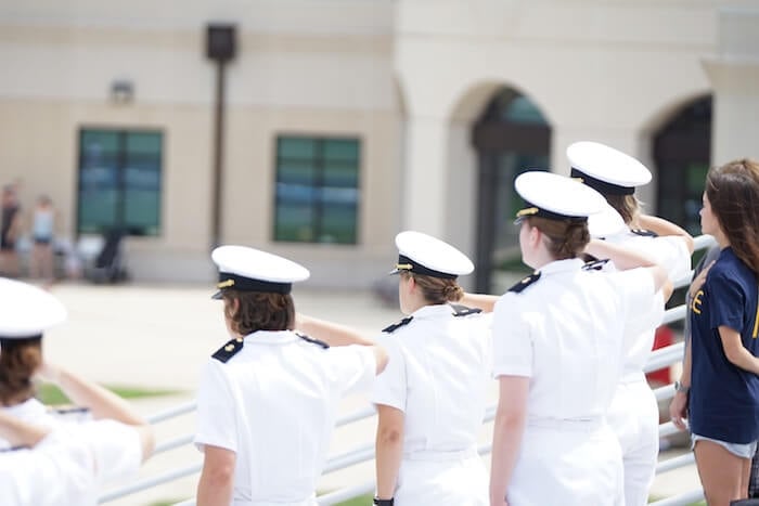 group of military students salute what is respect