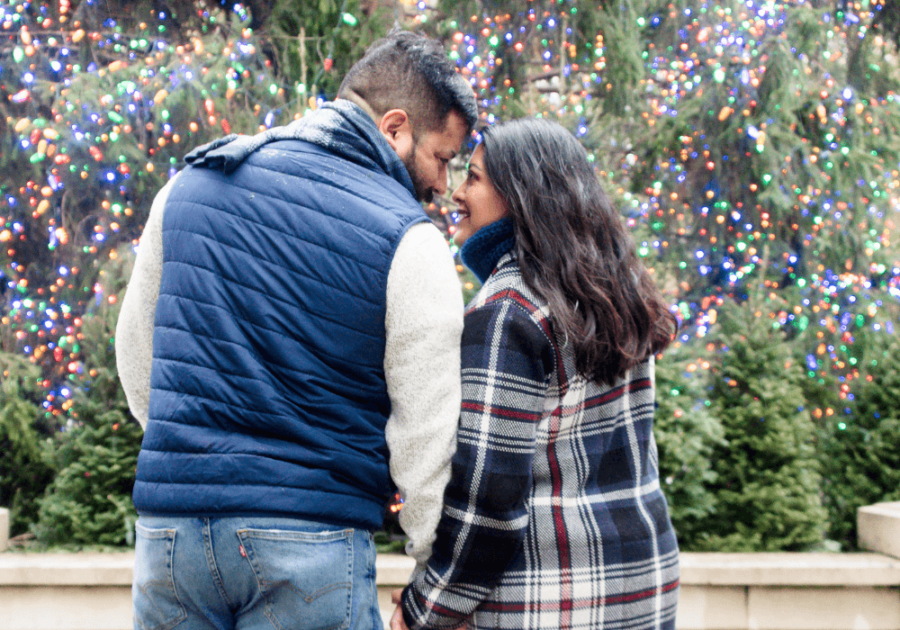 happy couple during christmas messages for him at christmas