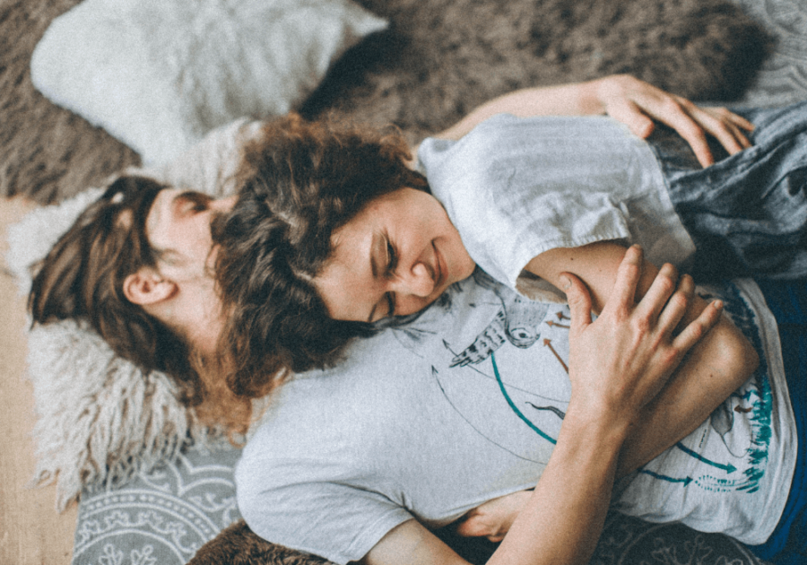couple laying on floor why do I fall in love so easily