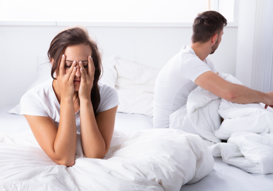 couple sad after waking up in the same bed signs your relationship is over