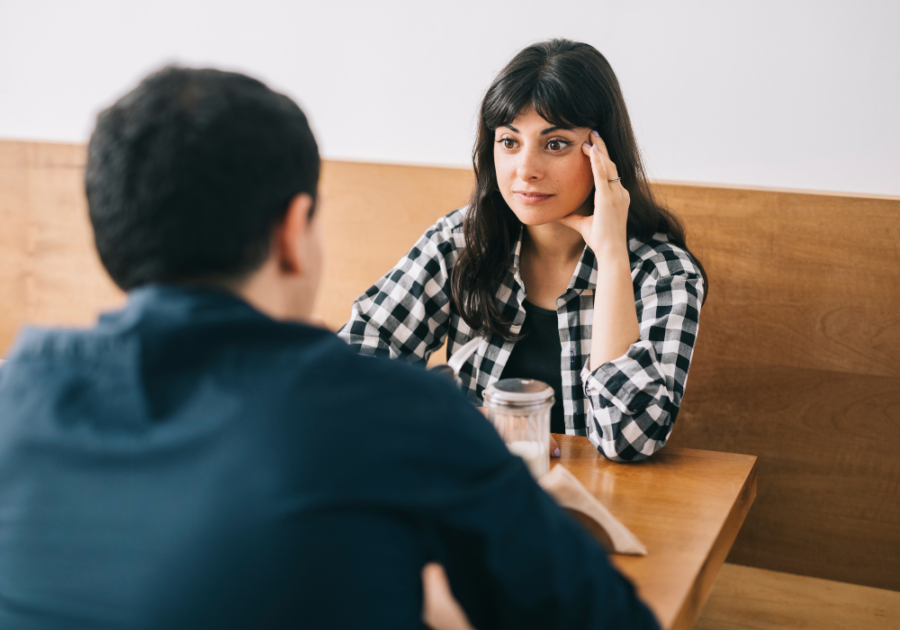 Why a couple chatting in a cafe ends their relationship after 3 months