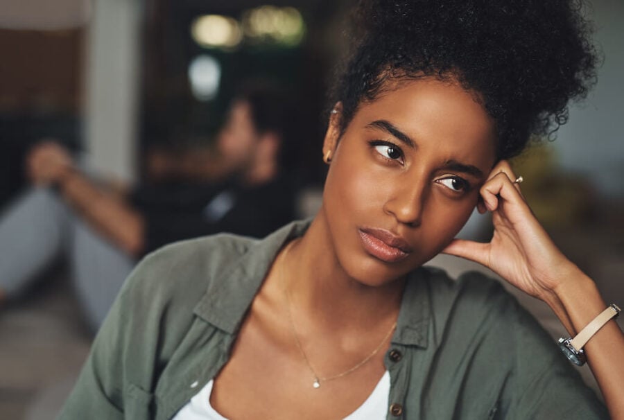 frustrated woman with. man how dating a narcissist changes you