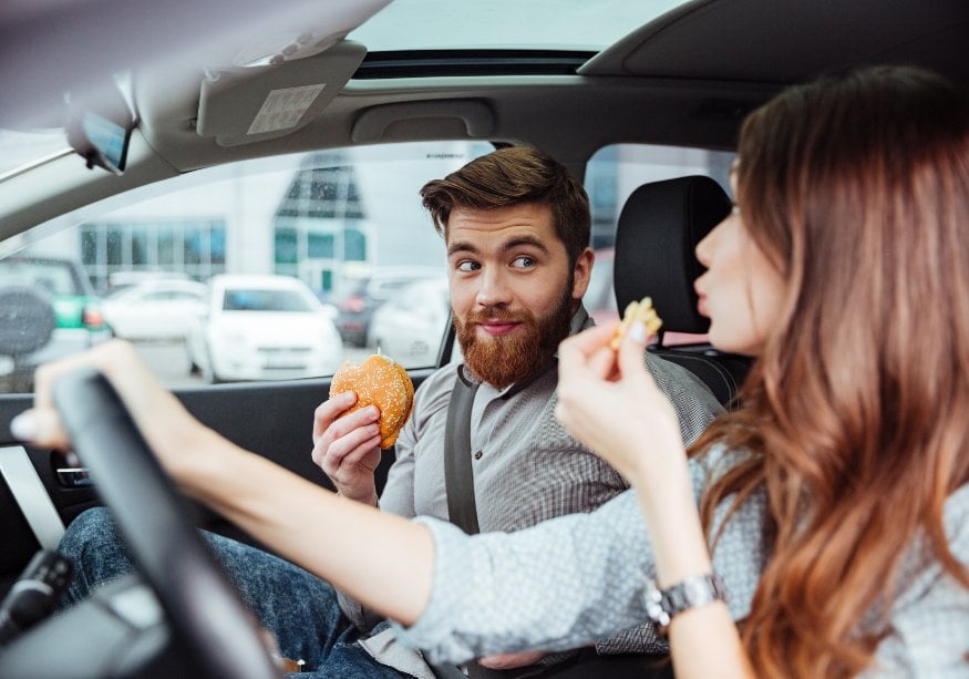 couple in car eating food Narcissistic Mirroring