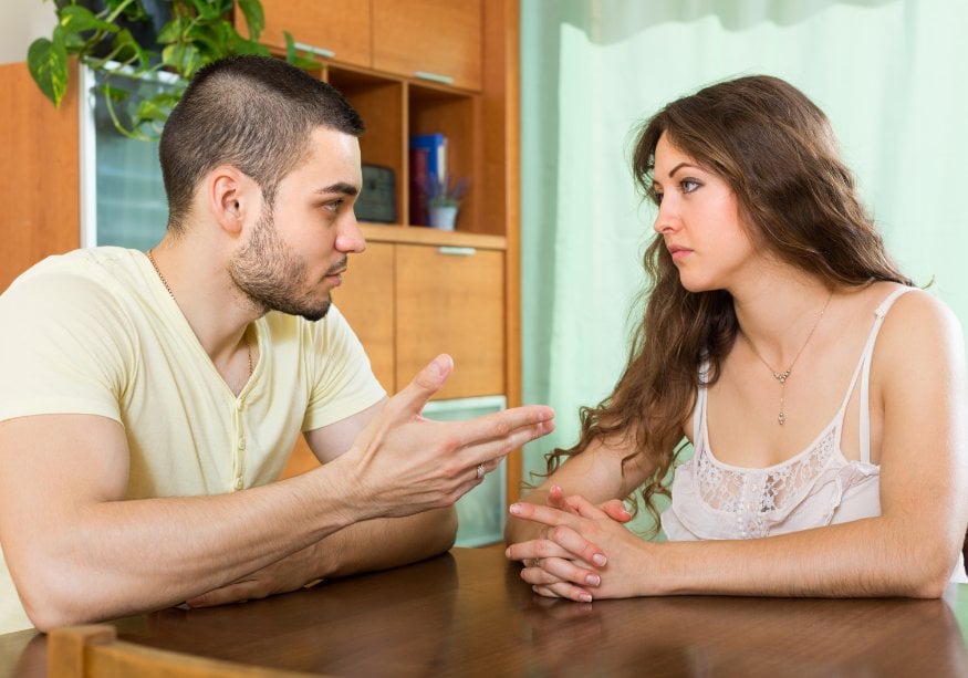 man and woman sitting a table talking Narcissistic Mirroring