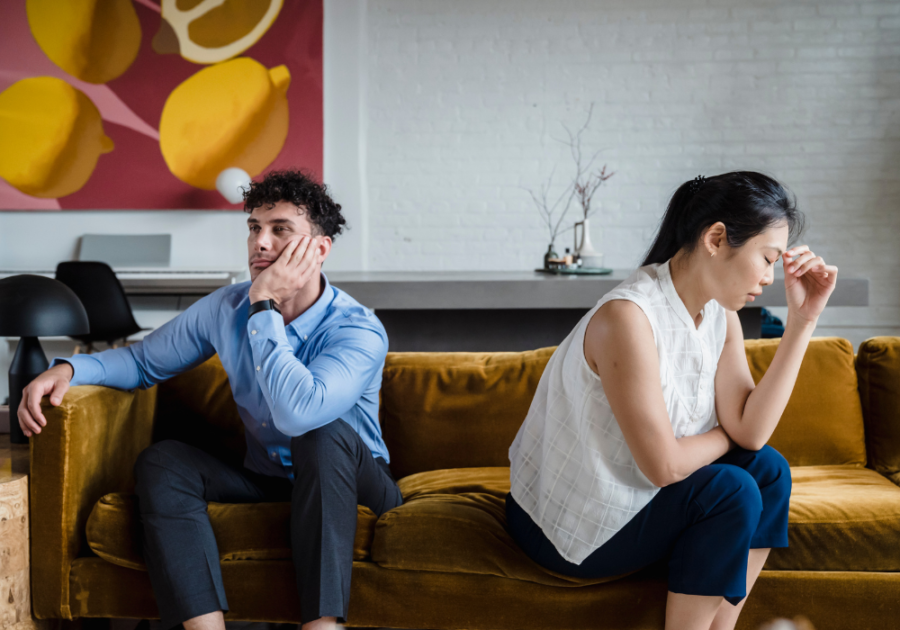 couple sitting on sofa When To Walk Away From A Sexless Marriage