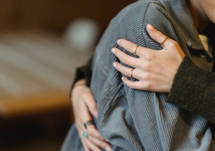 couple hugging clinging girlfriend