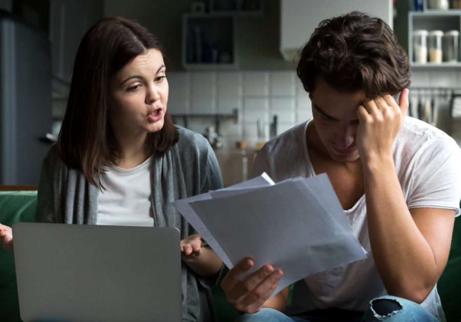 couple discussing finances signs your doesn't respect you