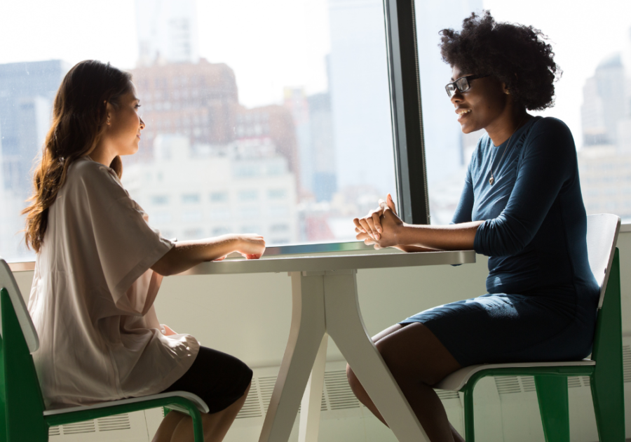 women sitting a table talking Signs You Might Be a Lithromantic