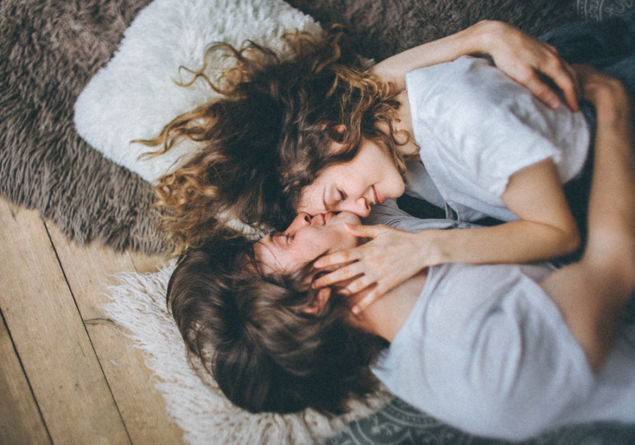 Couple lying on the floor and cuddling Do you like being called handsome by a man