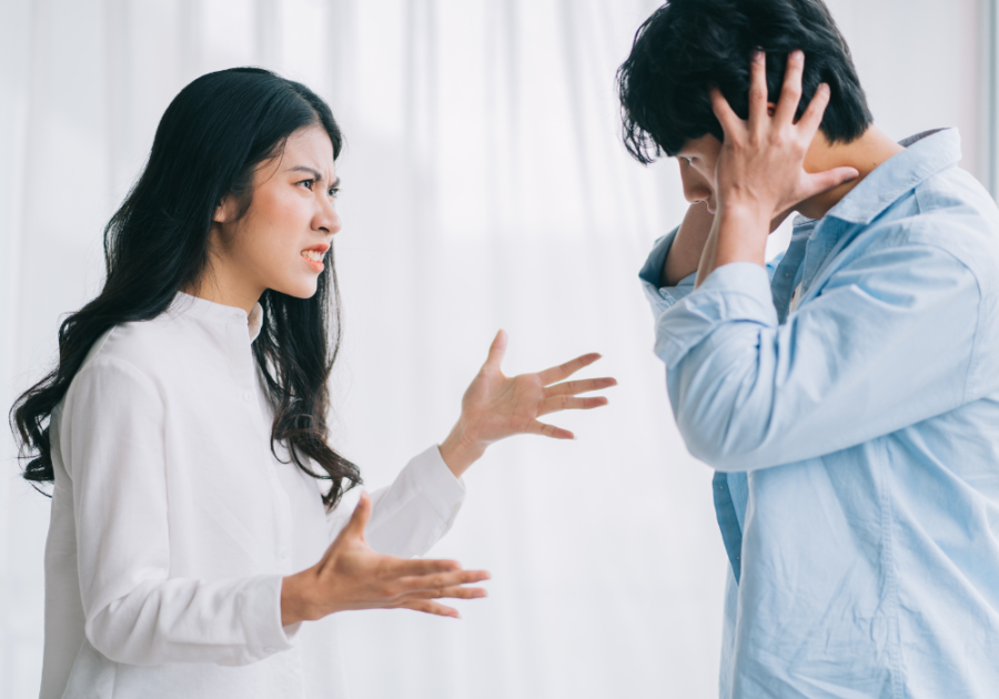 couple talking man covering ears most dangerous zodiac sign when angry