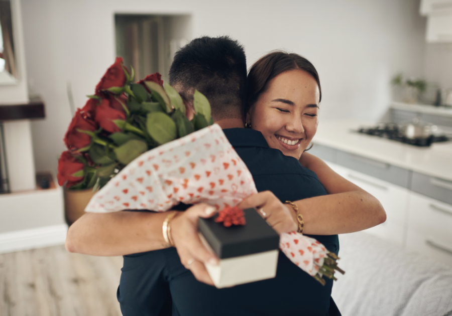 couple hugging Unconsciously Saying 