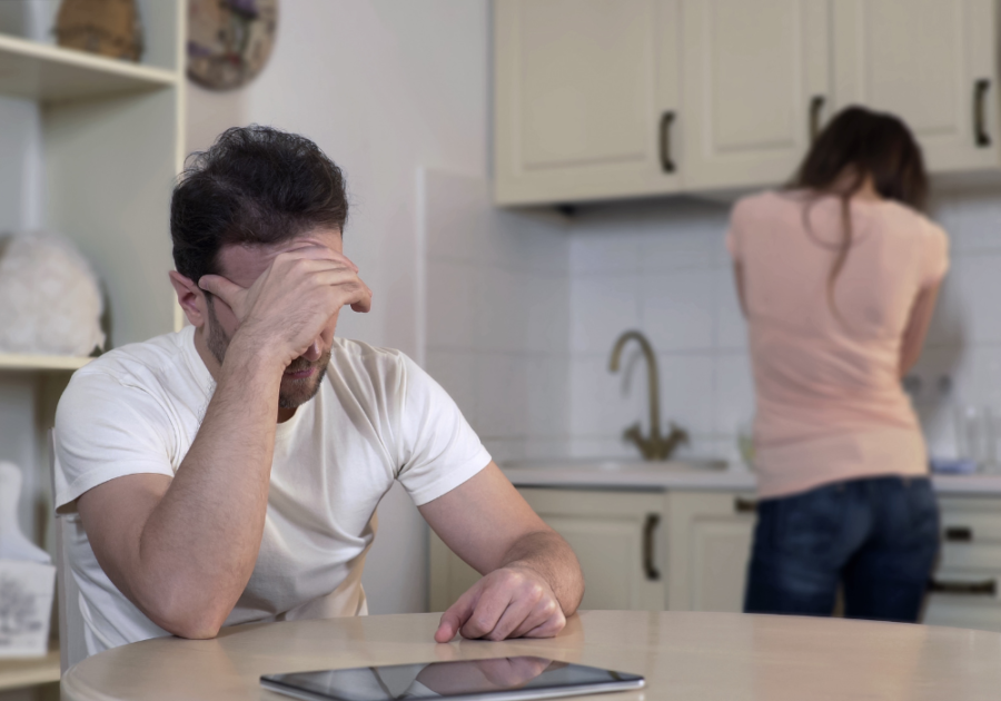 couple sad in kitchen Spouse Doesn't Want to Do Anything with You