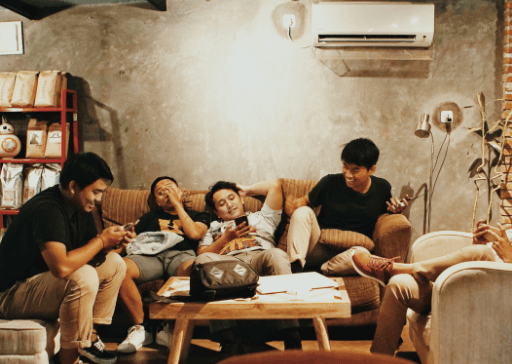 friends hanging out together orange personality type