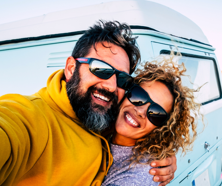 couple posting for selfie Leo Soulmate
